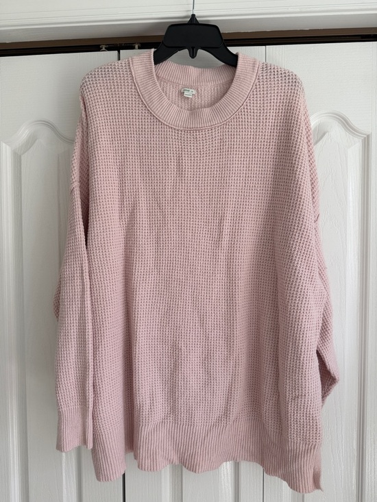 aerie Sweaters - aerie Soft Pink Waffle Knit Crewneck Sweater